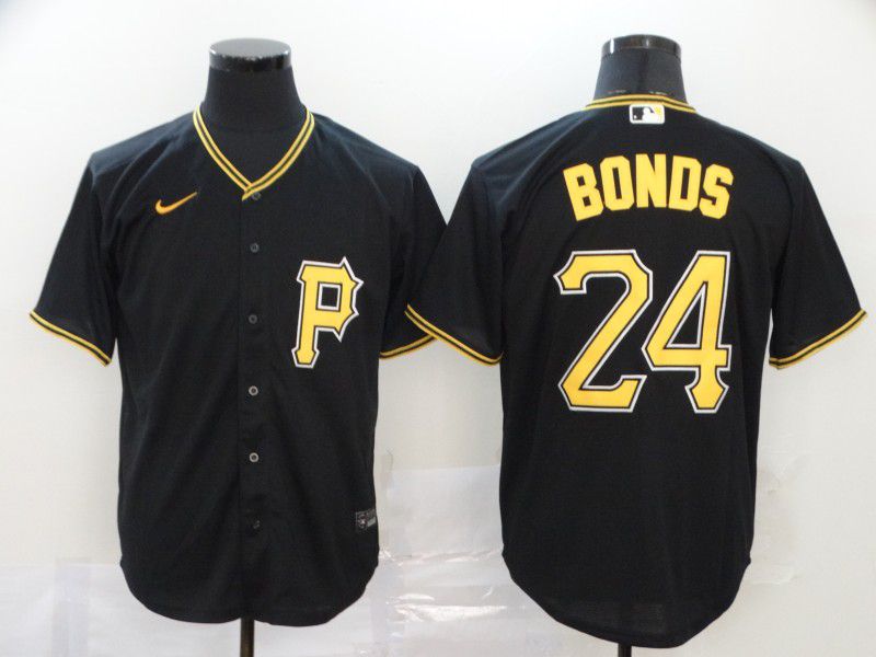 Men Pittsburgh Pirates #24 Bonds Black Nike Game MLB Jerseys->women mlb jersey->Women Jersey